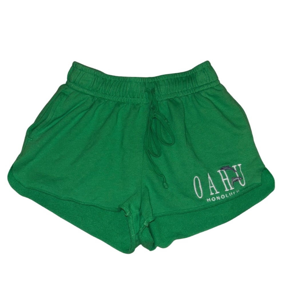 Wild Fable neon green raw edge OAHU Honolulu shorts. - Picture 1 of 2